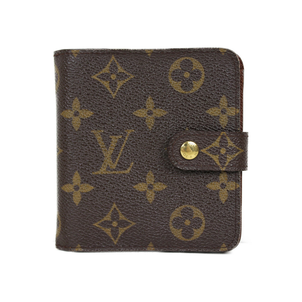 LOUIS VUITTON Compact Zip Monogram Brown Bi fold Wallet
